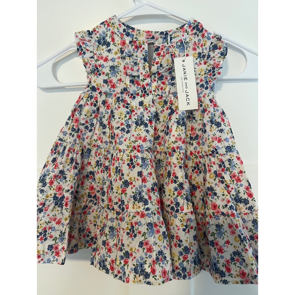 NWT - girls Janie and Jack floral dress - size 6-12 months